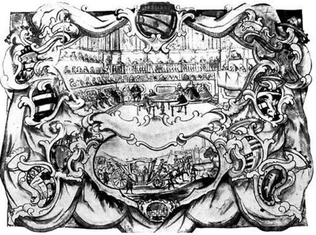 Miniature du théâtre anatomique de l'Archiginnasio à Bologne