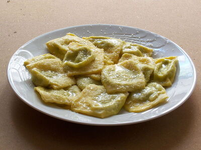 La spécialité de Parme, tortelli d'erbetta