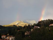 Panoramic view with rainbow
