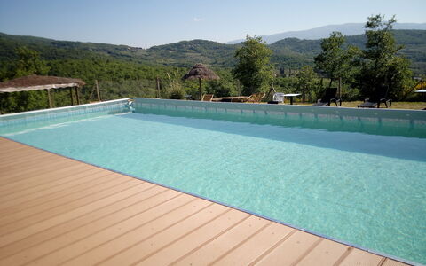 Villa Leo: Piscine, Propriété, Loisir, L'Eau, Immobilier, Herbe, Sol, Maison, Ciel, Vacances