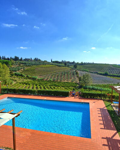 Casa Rossa: Ciel, L'Eau, Plante, Propriété, Nuage, Piscine, Bleu Azur, Arbre, Végétation, Bâtiment