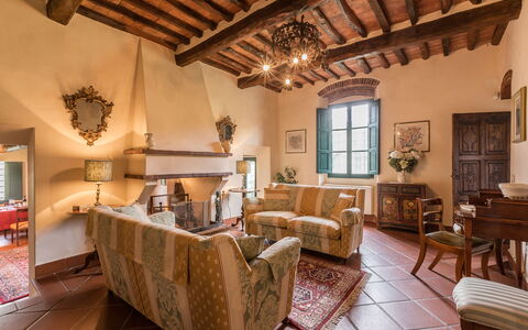 Villa Roncovisi: Propriété, Pièce, Bâtiment, Plafond, Design Intérieur, Salon, Meubles, Faisceau, Maison, Immobilier