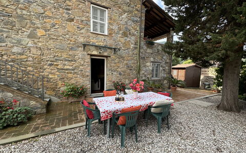 Casa Max: Plante, Bâtiment, Fenêtre, Table, Surface De La Route, Maison, Arbre, Mobilier De Jardin, Bois, Tableau De Plein Air