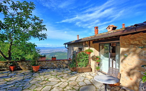 Villa Ancora: Paysage, Pot De Fleur, Maison, Immobilier, Jardin, Bleu Azur, Mobilier De Jardin, Tableau De Plein Air, Domicile, Arrière-Cour