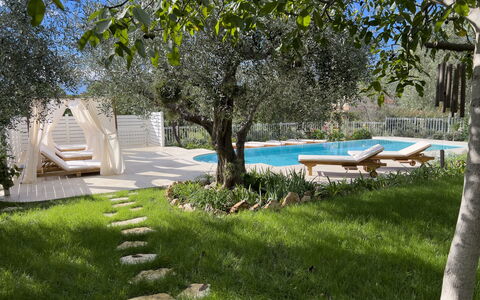 Villa Mimosa - Diano Marina: Plante, Ombre, Arbre, Ciel, Lot Terre, Mobilier De Jardin, Loisir, Herbe, Paysage Naturel, Paysage