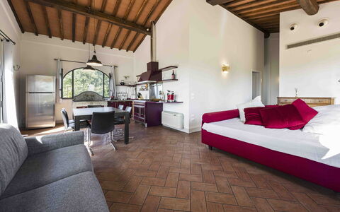 Casina Dell'acquaborra: Meubles, Plafond, Chaise, Plante D'Appartement, Lit, Hôtel, Oreiller, Chambre, Lampe