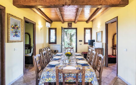 La Quercia: Meubles, Bois, Table, Chaise, Table Cuisine Et Salle A Manger, Tache De Bois, Salle À Manger, Dur, Villa, Recours
