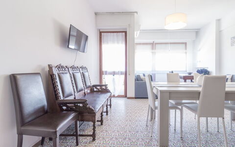 Cattolica Sea Loft: Meubles, Propriété, Table, Bâtiment, Chaise, Cadre, Design Intérieur, Bois, Plante D'Appartement, Confort