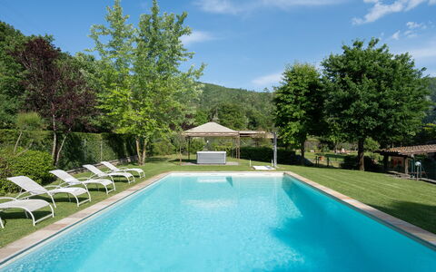 Il Mulino Di Vogognano - Subbiano, Private Pool, J: L'Eau, Plante, Nuage, Ciel, Propriété, Piscine, Bleu Azur, Arbre, Ombre, Bâtiment