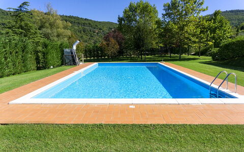 Villa Niccone: Plante, Ciel, Vert, La Nature, Bleu Azur, Rectangle, Piscine, Arbre, Bâtiment, Ombre