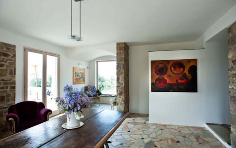 Pietramare - Castellabate, Campania: Table, Meubles, Plante, Propriété, Fleur, Cadre, Fenêtre, Bois, Chaise, Éclairage