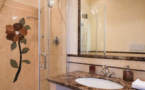 Luxury Villa Con Spa e Panorama a 40 Min Da Roma: Miroir, Marron, Robinet, Évier, Propriété, Luminaire Plomberie, Lavabo, Salle De Bains, Plante, Bois