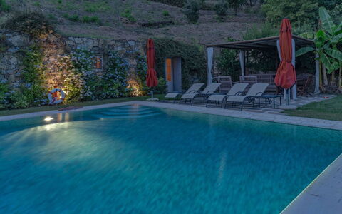 Villa Marlia: L'Eau, Propriété, Piscine, Bleu Azur, Plante, Plan D'Eau, Mobilier De Jardin, Loisir, Arbre, Bâtiment