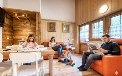 Chalet Borgo Walser Testa 6: Design Intérieur, Bois, Meubles, Sol, Plafond, Pièce, Sol, Domicile, Salon, Canapé