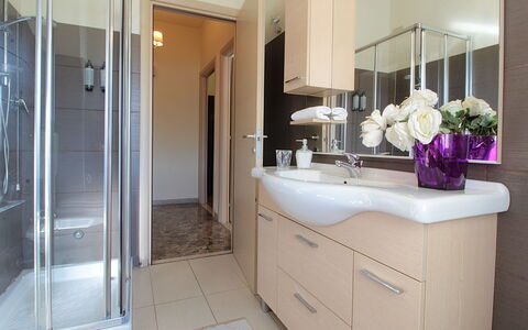 Provenzale Apartment, Garda Lake, Jacuzzi, Fitness: Miroir, Armoire De Toilette, Plante, Robinet, Luminaire Plomberie, Évier, Cabinetry, Design Intérieur, Salle De Bains, Fleur