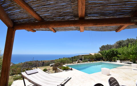 Villa Roccella Ionica, Sea View, a c: Ciel, Propriété, L'Eau, Ombre, Piscine, Mobilier De Jardin, Design Intérieur, Plante, Loisir, Chalet