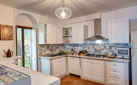 Apt Blu Mare Sorrento Coast: Comptoir, Cabinetry, Propriété, Cadre, Robinet, Cuisine, Cuisinière, Évier, Plante D'Appartement, Bois