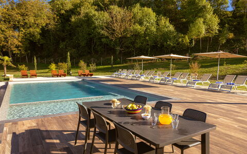 Le Torri, Borgo Campassini, Monteriggioni: Piscine, Mobilier De Jardin, Meubles, Recours, Chaise, Table, Eco Hôtel, Tableau De Plein Air, Jardin, Ombre