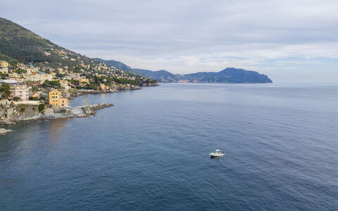 Casa Annalù With Garden, Wifi, Bogliasco: Bleu, L'Eau, Plan D'Eau, Montagnes Relief, Côte, Montagne, Cotiers Et Relief Océaniques, Horizon, Mer, Colline