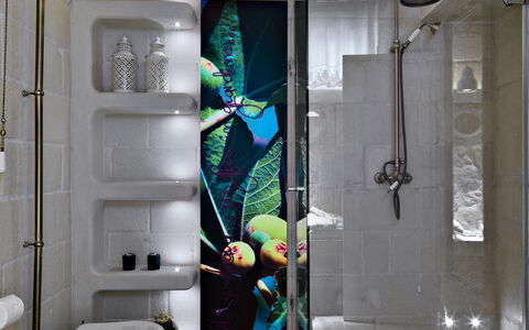 Masseria Capasa: Mur, Design Intérieur, Luminaire Plomberie, Salle De Bains, Sol, Éclairage, Plomberie, Sol, Tuile, Domicile