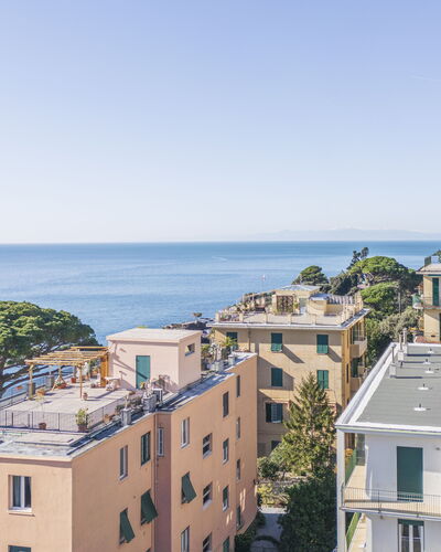 Green Home Seaside, Parking, Wifi, Ac, Genova Nerv: Bleu, Bâtiment, Zone Résidentielle, Jour, Appartement, Ville, Horizon, Domicile, Maison, Quartier