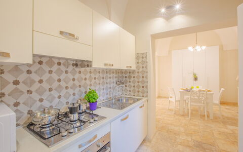 Casa Ettore: Design Intérieur, Sol, Sol, Plafond, Comptoir, Cuisine, Pièce, Principaux Appliance, Éclairage, Appareil De Cuisine