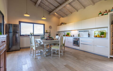 Villa Flaminia: Meubles, Design Intérieur, Sol, Cuisine, Comptoir, Bois, Plafond, Sol, Cabinetry, Pièce
