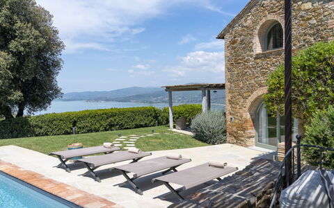 Villa Cotogna: Mer, Piscine, Recours, Côte, Biens, Ombre, Mobilier De Jardin, Villa, Réservoir
