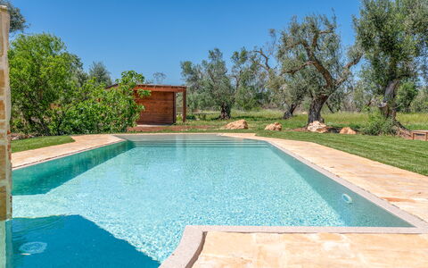 Trulli Corte Kalia, Golf & Puglia: Bleu, Piscine, Composite, Caractéristique De L'Eau, Recours, Tuile, Ombre, Arrière-Cour, Aménagement Paysager, Conception