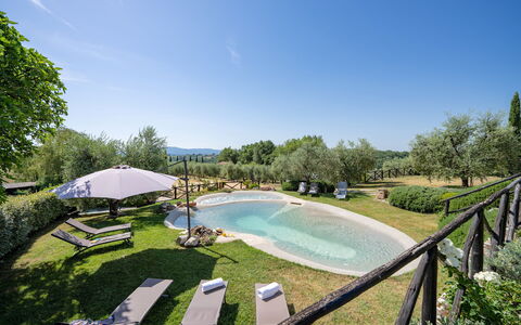 Villa Elsa di Bibbiano Pool, Sauna and View: Jardin, Pelouse, Prairie, Biens, Aménagement Paysager, Cour, Piscine, Arrière-Cour, Hacienda, Parc