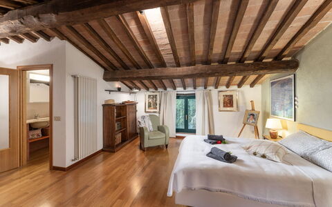 Casale del Timignano, Private Villa with Huge Gard: Meubles, Design Intérieur, Lit, Chambre, Mur, Sol, Plafond, Bois, Sol, Pièce