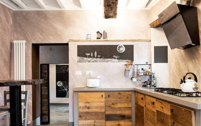Canto alla Luna: Meubles, Cuisine, Comptoir, Design Intérieur, Sol, Cabinetry, Bois, Appareil De Cuisine, Sol, Plafond