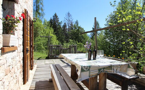 Baita Costa Di Gial: Bois, Meubles, Chalet, Porche, Tableau De Plein Air, Chaise, Mobilier De Jardin, Table Cuisine Et Salle A Manger, Dur, Tache De Bois