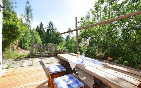 Baita Costa Di Gial: Bois, Porche, Chalet, Dur, Plate-Forme, Chaise, Mobilier De Jardin, Jardin, Tableau De Plein Air, Planche