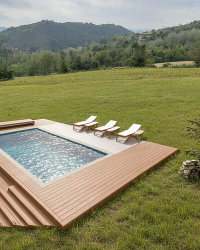 Villa Pietra With Pool On Piemonte Hills: Bois, Piscine, Loisir, Dur, Jardin, Parquet, Tache De Bois, Eco Hôtel, Plate-Forme, Aménagement Paysager