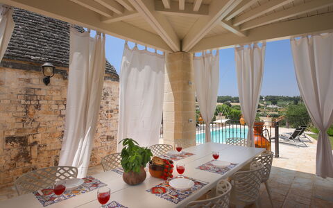 Trulli Retreat, Pool, Locorotondo: Meubles, Chaise, Design Intérieur, Table, Mobilier De Jardin, Piscine, Recours, Eco Hôtel, Plante D'Appartement, Ombre