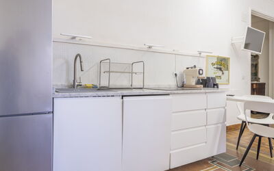 La Casa di Bruno, Terrace, in the Heart of Genova: Appareil De Cuisine, Cuisine, Sol, Design Intérieur, Principaux Appliance, Meubles, Comptoir, Bois, Cabinetry, Sol