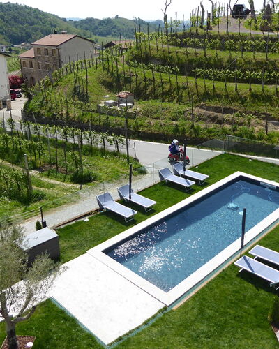 Villa Valdobbiadene Pool Spa: Design Urbain, Jardin, Cour, Piscine, Aménagement Paysager, Agriculture, Plantation, Vue Du Ciel, Arrière-Cour, Villa