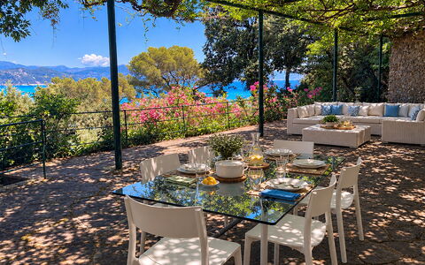 Portofino Luxury Villa – Private Sea Access & Car-: Meubles, Chaise, Table, Mobilier De Jardin, Tableau De Plein Air, Table Cuisine Et Salle A Manger, Jardin, Restaurant, Ombre, Recours