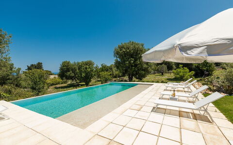 Villa Riva: Bleu, Piscine, Jardin, Ombre, Aménagement Paysager, Dalle, Tuile