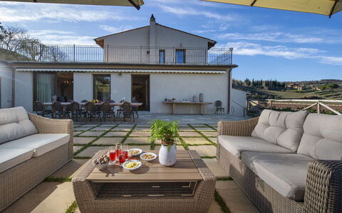 Villa Serena: Meubles, Chaise, Mobilier De Jardin, Balcon, Plate-Forme, Table Cuisine Et Salle A Manger, Tableau De Plein Air, Patio, Recours, Eco Hôtel