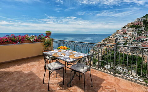 Casa Praiano: Mer, Côte, Cotiers Et Relief Océaniques, Balcon, Océan, Recours, Pot De Fleur, Ville Resort, Plante D'Appartement, Baie