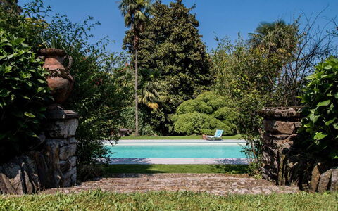 Villa Romantica: Bleu, Arbuste, Jardin, Piscine, Ombre, Aménagement Paysager, Loisir, Recours, Arrière-Cour
