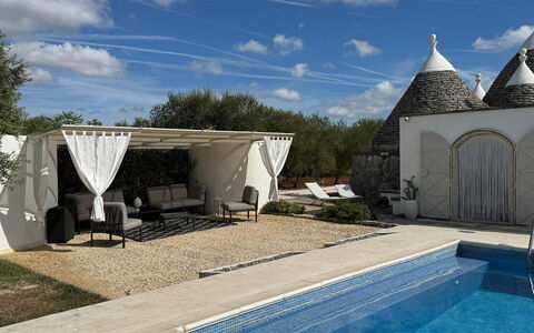 Trulli Maria: Mobilier De Jardin, Dalle, Ombre, Chaise, Aménagement Paysager, Piscine, Structure En Plein Air, Cour, Arrière-Cour, Patio