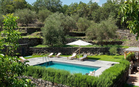 Villa Alcantara: Piscine, Arbuste, Jardin, Recours, Arrière-Cour, Aménagement Paysager, Eco Hôtel, Ombre, Cour, Dalle