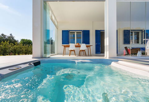 Villa Betty: Bleu, Composite, Piscine, Loisir, Recours, Mobilier De Jardin, Ombre, Villa, Conception, Eco Hôtel