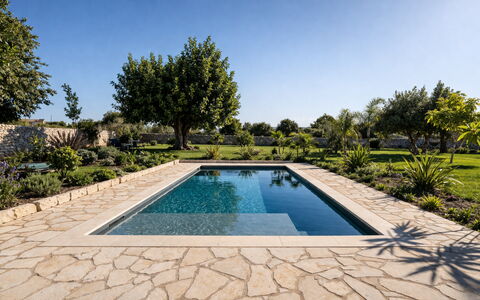Villa Il Carato, Private Pool, Modica: Piscine, Composite, Dalle, Jardin, Tuile, Caractéristique De L'Eau, Aménagement Paysager, Conception, Ombre, Arrière-Cour