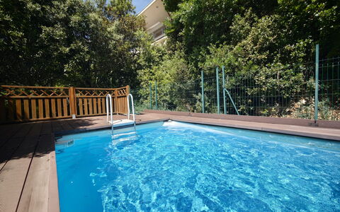 Villa Sole - Exclusive Villa al Conero con Piscina: Piscine, Bois, Recours, Composite, Tache De Bois, Eco Hôtel, Loisir, Ombre, Mobilier De Jardin, Plate-Forme
