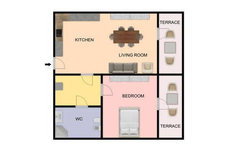 Suite Riviera: Chambre, Lit, Conception