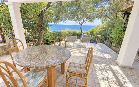 Porto Luna 1: Meubles, Mobilier De Jardin, Chaise, Table, Tableau De Plein Air, Mer, Table Cuisine Et Salle A Manger, Cotiers Et Relief Océaniques, Ombre, Côte